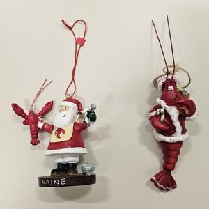 Cape Shore Maine Santa and Lobster Ornament Set (Qty. 2)